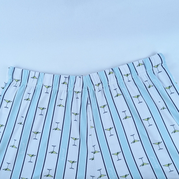 Life Is Good Martini Embroidery & Print PJ Set Short Sleeve Top Pant Teal XL NWT - Picture 12 of 16